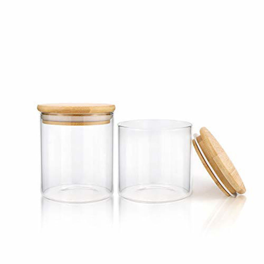 Airtight dry fruit and nuts container glass set, jar canister for spices biscuit candy cereal, decoration and for table needs, 700ml, set of 2