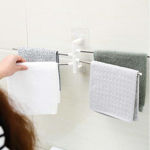 Picture of 4 Bars Stainless Steel Towel Rack With Wall Stick Adhesive Pads For Bathroom