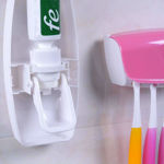 Picture of Plastic Automatic Toothpaste Dispenser With 5 Toothbrush Holder (Different Color Available)