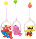 5 PCS Lovely Colourful Musical Hanging Rattle Toys With Hanging Cartoons For Toddlers/Babies/infants/newborns