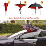 Picture of Windproof Umbrella Reverse C Shaped Hand Free Handle Folding Double Layer Drip Free Umbrella(Assorted Color)