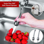 Picture of Turbo Flex Stainless Steel 360 Instant Hands Free Faucet Swivel Spray Sink Hose For Bathroom, Kitchen