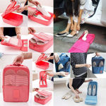 Picture of Unisex Waterproof Multi-Purpose Fordable 2 Layer Polyester Travel Shoe Storage Bag (Multi-Color)