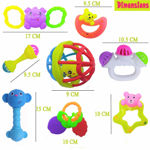 Rattles and Teether for Babies, Set of 8 Pcs - Colourful Lovely Attractive Rattles and Teether for Babies, Toddlers & Children