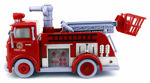 Red Fire Safety Rescue Truck with Emergency Light & Sound. Bubble Blowing Pump and Adjustable Ladder.