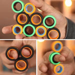 3 Pcs Magnetic Ring Toy for Kids, Anti Stress Finger Magnetic Rings, Magical Finger Spinning Magnetic Toy