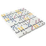Double Six Color Dot Domino Set with Metal Tin Case, Set of 28