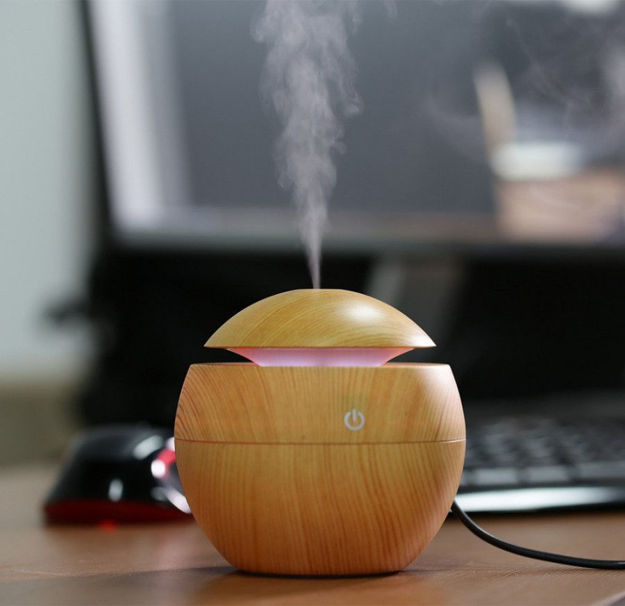 Picture of Magic Wooden Cool Mist Humidifiers Essential Oil Diffuse Aroma Air Humidifier With Led Night Light Colorful Change For Car, Office, Babies, For Home, Air Humidifier For Room (Multi)