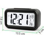 Picture of Digital Alarm Clock Calendar Snooze Light Smart Battery Operated With Automatic Sensor Date And Temperature Indoor Multifunctional Alarm Clock For Student Bedroom Home And Office