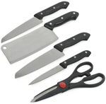 Picture of Chopping Board With Knife Set And Scissor 6 Piece Stainless Steel Kitchen Knife Knives Set With Knife Scissor Wooden Chopping Board