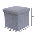 Picture of Cube Shape Sitting Stool With Storage Box Living Foldable Storage Bins Multipurpose Clothes, Books And Toys Organizer With Cushion Seat Lid