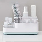 Picture of 5 Compartment Kitchen And Bathroom Caddy Storage Holder Stand Organizer Store Shelf Soy Cosmetics Toiletry Toothbrush For Wash Basin And Sink Soap Hand Wash Toothbrush Shaving Kit Toiletry