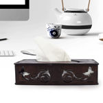 Picture of Tissue Paper Holder | Decorative And Stylish Wooden Tissue Box For Car, Home, Office Desk, Bathroom And Cafeteria | Facial Paper Napkin Holder (Tissue Butter Fly Brown)