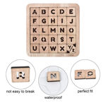 Picture of Mini Travel Puzzles For Kids, Wood Intelligence Brain Teaser Jigsaw Puzzle Number Slide Fifteen Puzzle, Non-Magnetic Pieces Games ((5x5) (Abcd) - Off White)