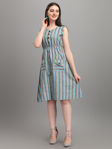 Picture of Pure Reyon Strips Comfort And Western Cotton Dresses