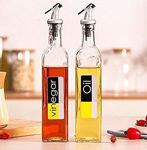 Oil and Vinegar Bottle Set Bizaare Oil Spout – Oil Dispenser, Oil Bottle and Vinegar Bottle Glass Set of (2)