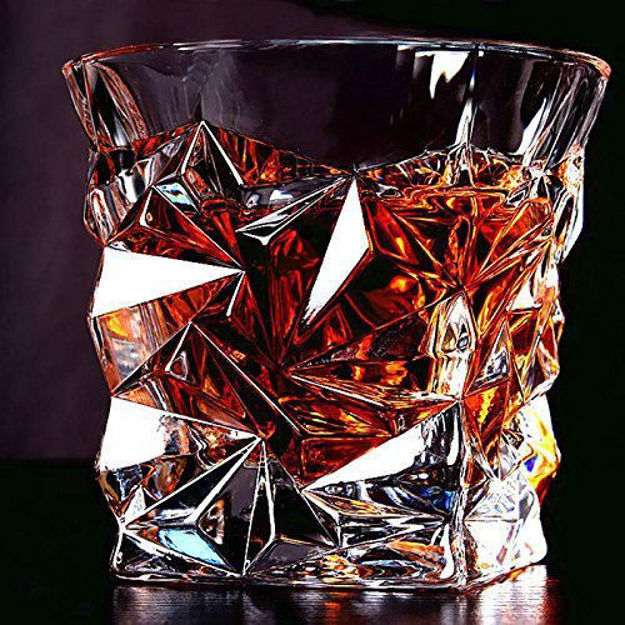 Whiskey Tumbler, Non-Lead Crystal-Clear Glass, Dimond (320 ml) Set of 6