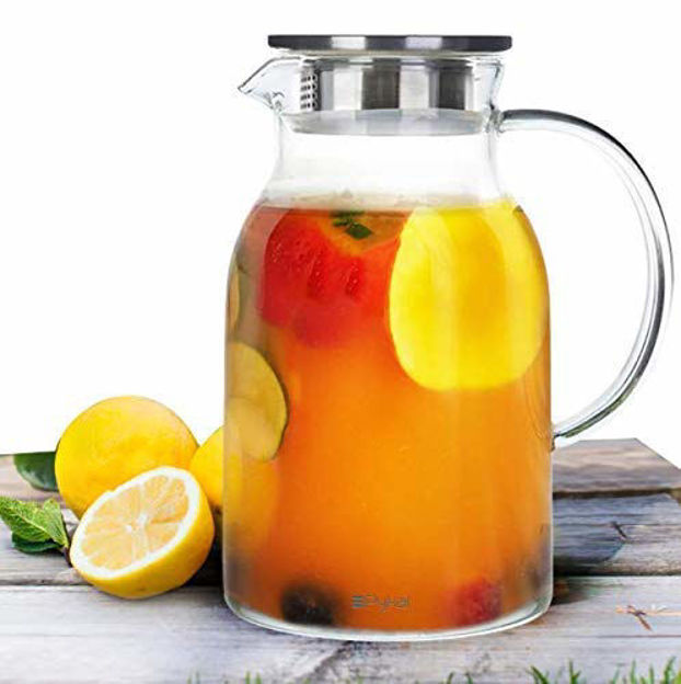 Eco-friendly Plastic Pitcher With Lid - Carafe For Mixing Hot/cold Drinks  And Beverages