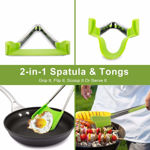 Picture of 2 In 1 Spatula Tongs Non Stick, Heat Resistant, Dishwasher Safe Spatula With Stainless Steel Frame And Silicone Tong