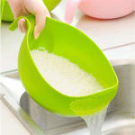 Picture of 2 in 1 Plastic Grain and Vegetables Washing Rice Bowl and Strainer (Assorted Color