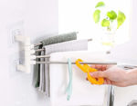 Picture of 4 Bars Stainless Steel Towel Rack with Wall Stick Adhesive Pads for Bathroom
