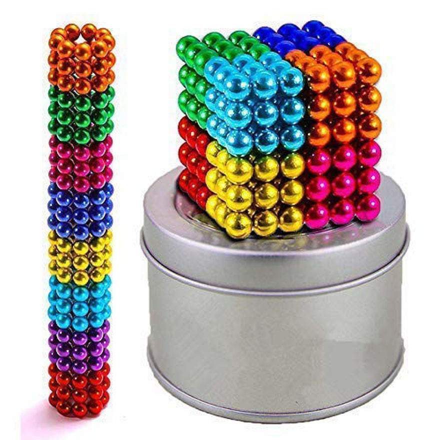 multi-colored balls for kids , degree round magnetic stainless steel solid balls for kids toy , 216 pcs- Multi color