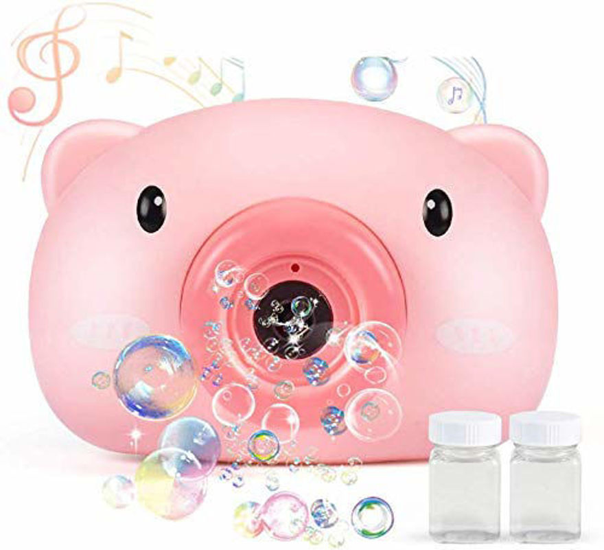 Bubble Machine Camera, Portable Bubble Maker for Kids Bubble Blower Machine with 2 Bubble Solutions Bubble Blower Toy for Childs, Girls, Boys
