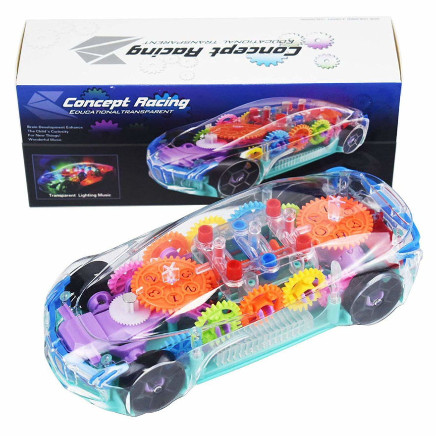 Super Car Toy, Car Toy for Kids with 360 Degree Rotation, Gear Simulation Mechanical Car, Concept Racing Car, Sound & Light Toys for Kids Boys & Girls  