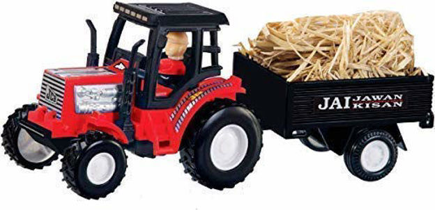 Farmer Tractor Toy with Trolley Toy for Kids (Red)