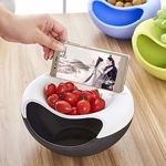 Picture of Fruit Platter Bowl with Smartphone Holder for Using Phone iPad Or Tablet While Eating Snacks Nuts Candies Pistachios Fruits