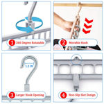Picture of Multi Function Storage Rack Magic Rotating Anti Skid Folding Drying Rack Portable Hanging Wet And Dry Clothes Hanger Closet Hook Set Of 6