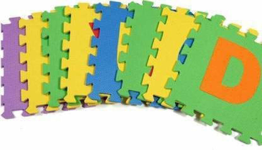 36 pcs Alphanumeric Non-Toxic EVA Foam, Interlocking Puzzle with ABCD and 0-9 Numbers Set, Mini Size Play Toy Mat for Kids (4 x 4 inch)