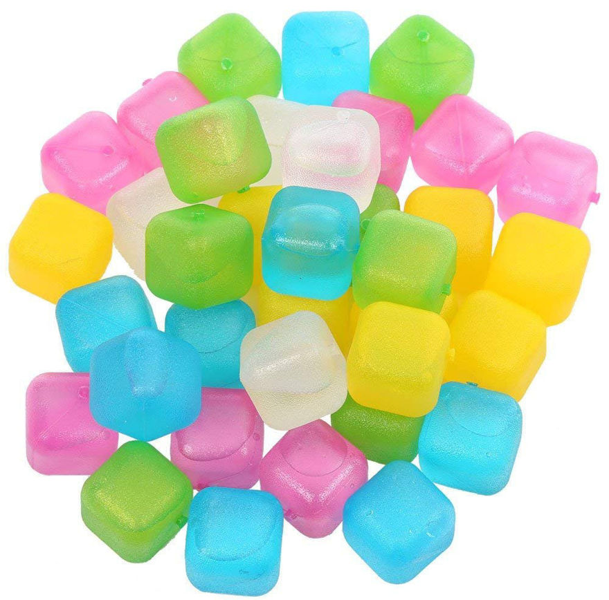 Picture of Pack Of 20 Square Reusable Ice Cubes | Filled With Pure Water (Assorted Color)