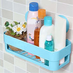 Picture of Plastic Inter Design Bathroom Kitchen Organizer Shelf Rack Basket With Wall Mounting Suction Cups