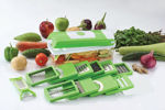 Picture of Plastic Vegetable and Fruits Grater, Chipser Chopper, Slicer, Cutter and Dicer with 11 Stainless Steel Blades and 1 Peeler