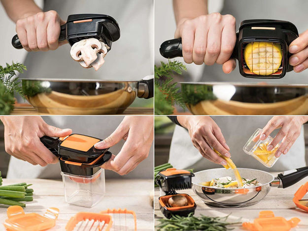 Plastic Vegetable Dicer Chopper 5 In 1 Multi Function Slicer With Container  Onion Cutter Kitchen 