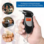 Picture of Professional Breathalyzer With Semi Conductor Sensor And Lcd Display Digital Breath Alcohol Tester With 5 Mouthpieces (Black Color)