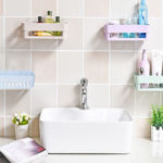 Picture of Rectangle Shelf Rack Basket With Wall Mounted Suction Cup (Multi Colour)