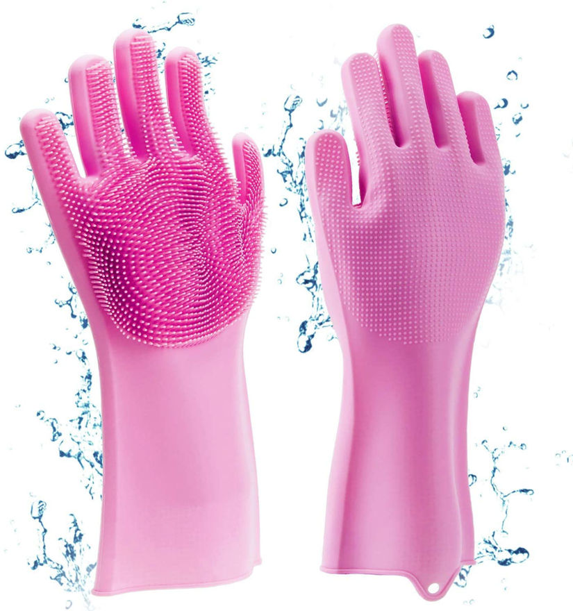 Picture of Silicone Rubber Scrubbing Gloves For Dish Washing And Pet Grooming