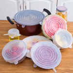 Picture of Silicone Stretch Lid Covers For Bowl |Set Of 6 Multi Size (Multi Color
