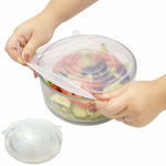 Picture of Silicone Stretch Lid Covers For Bowl |Set Of 6 Multi Size (Multi Color