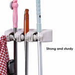 Picture of Wall Mounted Magic Holder Organizer For Broom And Mop With 3 Slot 4 Hook