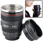 Picture of Stainless Steel Camera Lens Coffee Mug With Cookie Holder(Black)