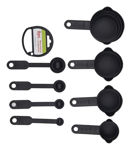 Picture of 8 Pcs Black Measuring Cups And Spoons Set + Oil Brush And Silicone Spatula