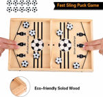 Fast Wooden Sling Puck Game, Portable Table Board Game for Kids and Adults, Tabletop Slingshot Games Toys , Desktop Sport All Age Group Hockey Girls Toy