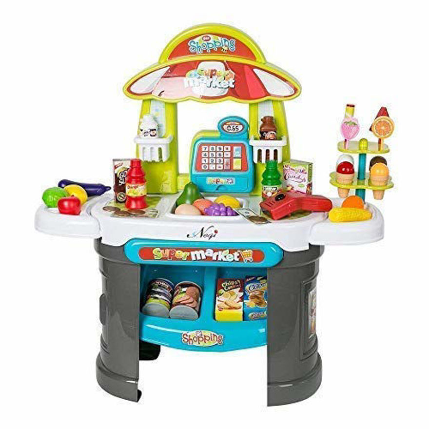 Kids Role Pretend Playset Big Size Supermarket kit for Kids Toys with Shopping Cart and Sound Effects Kitchen Set Kids Toys for Boys and Girls (Little Shopping Supermarket)