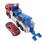 Pull Back Metal Tow Crane Truck Toy for Kids, Friction Power Vehicle Toy for 3+ Year Boys and Girls, Light and Sound Toy for Kids with Diecast Car-Multicolor
