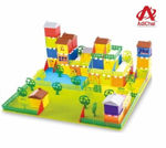 Sweet home large building blocks with 64 pieces 1 base plate and 1 manual - construction and building block toy for kids- Multi color