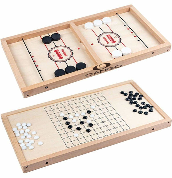 2 in 1 Super Fast Sling Puck Game, Portable Table Board Game for Kids and Adults, Tabletop Slingshot Games Toys for Boys and Girls, Desktop Sport Board Game for All Age Group