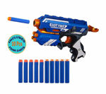 Blaze storm soft bullet gun shooting gun toys with 5 foam bullets & 5 suction dart bullets (blaze storm 10 pis) (10 bullet gun)- Multi colour